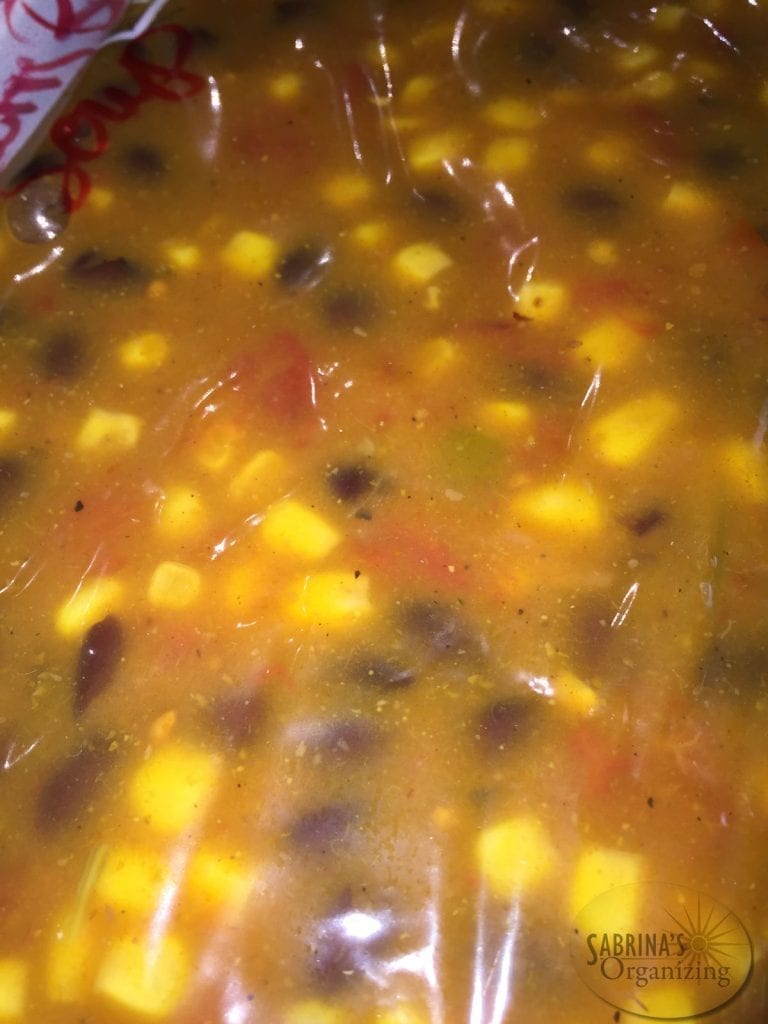 Pumpkin Black Bean Corn Soup Freezer Meal