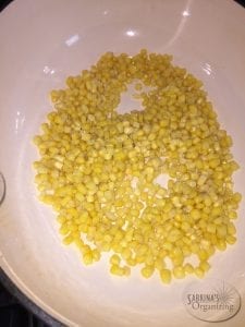 corn cooked in pan