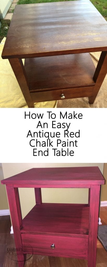 How to make an Easy Antique Red Chalk Paint End Table