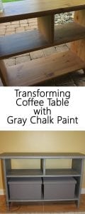 Transforming coffee table with gray chalk paint