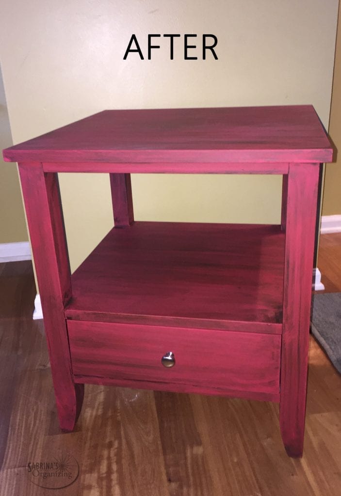 How to make an Easy Antique Red Chalk Paint End Table