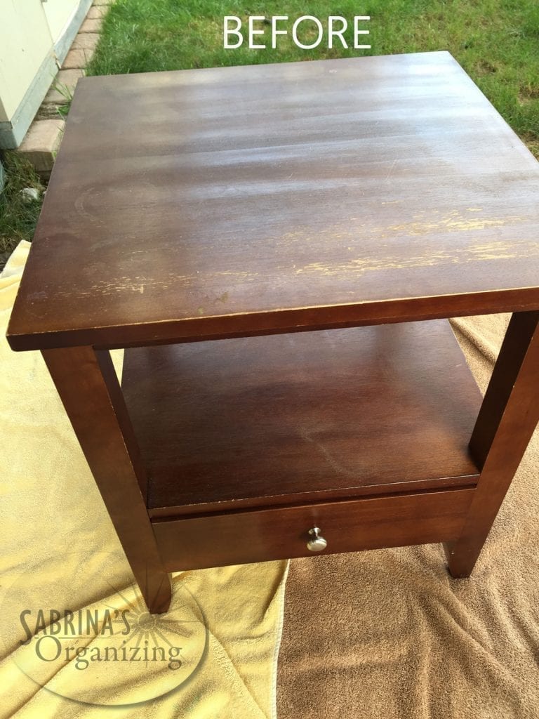 before chalk paint table