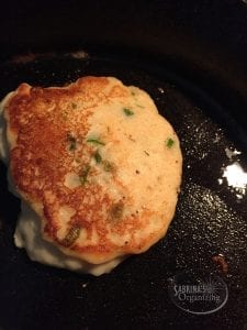 Quick Potato Pancake cooked in a cast iron skillet
