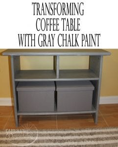 Transforming coffee table with gray chalk paint