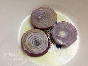 coating onions w olive oil