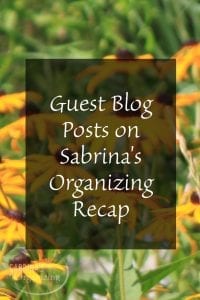 Guest Blog Posts on Sabrina's Organizing Recap