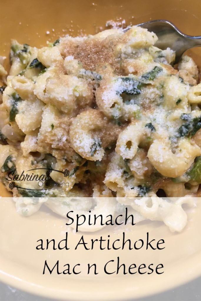 Spinach And Artichoke Mac N Cheese Recipe Sabrinas Organizing