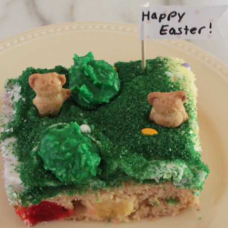 GF DF Teddy Bear Easter Egg Hunt Cake Recipe