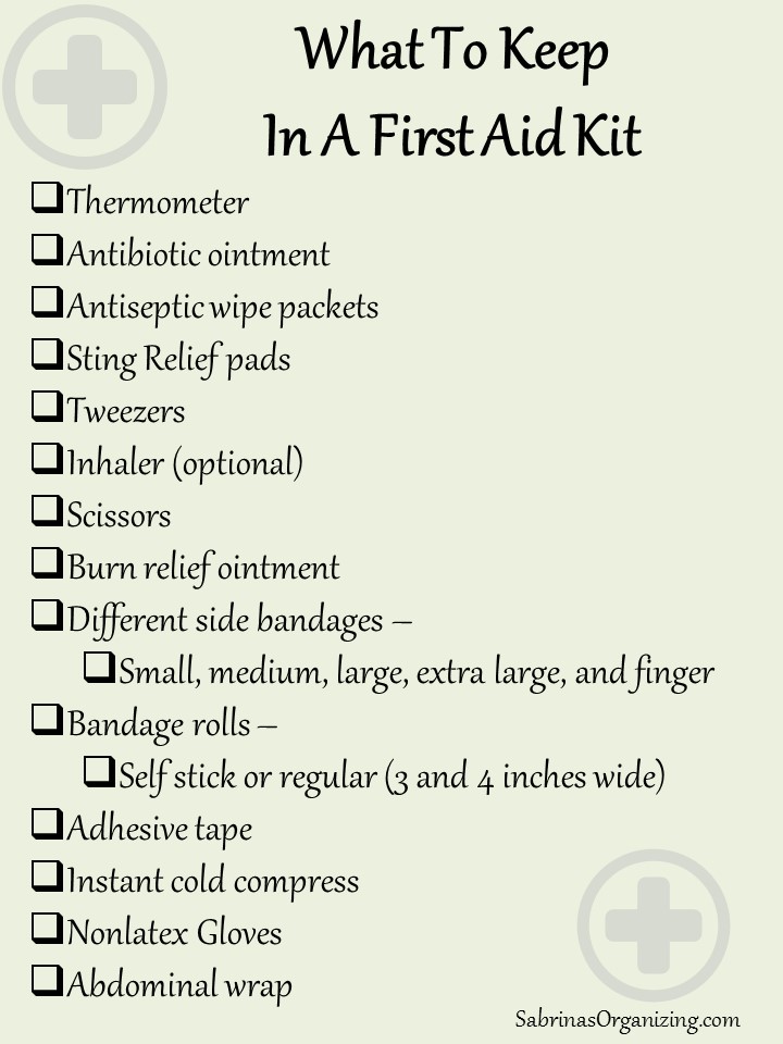What to keep in your first aid kit