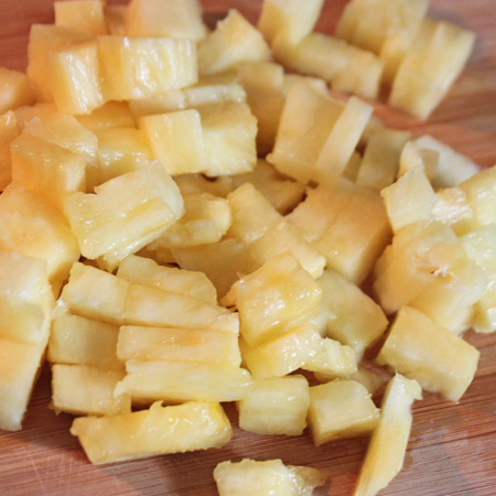pineapple cut into cubes
