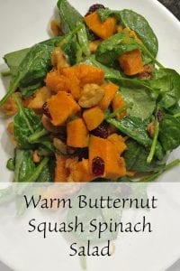 Warm Butternut Squash Spinach Salad