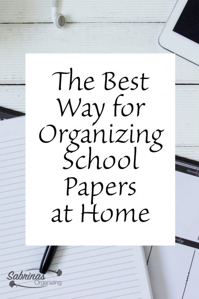 organizing school papers at home
