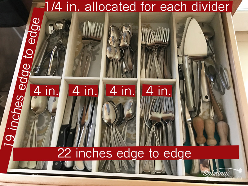 measurement to make a large drawer organizer