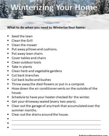 Wintering Your Home Checklist