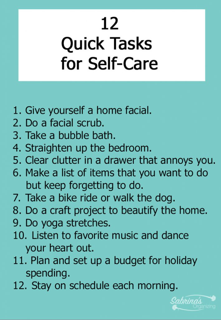 12 quick tasks for self care