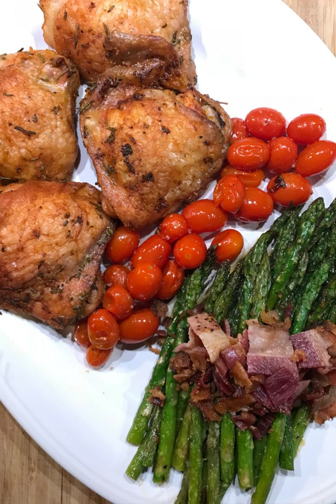 Chicken Asparagus and Tomatoes Sheet Pan Dinner Recipe