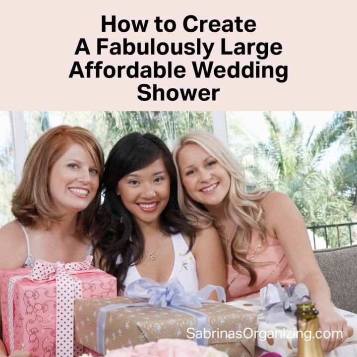 three women and gifts in front- they are smiling - title at the top center - square image