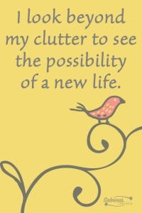 I look beyond my clutter to see the possibility of a new life. I look beyond my clutter to see the possibility of a new life.