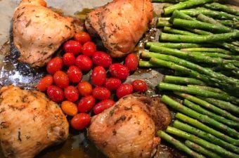 Chicken Asparagus and Tomatoes Sheet Pan Dinner Recipe