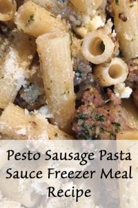 Pesto Sausage Pasta Sauce Freezer Meal Recipe