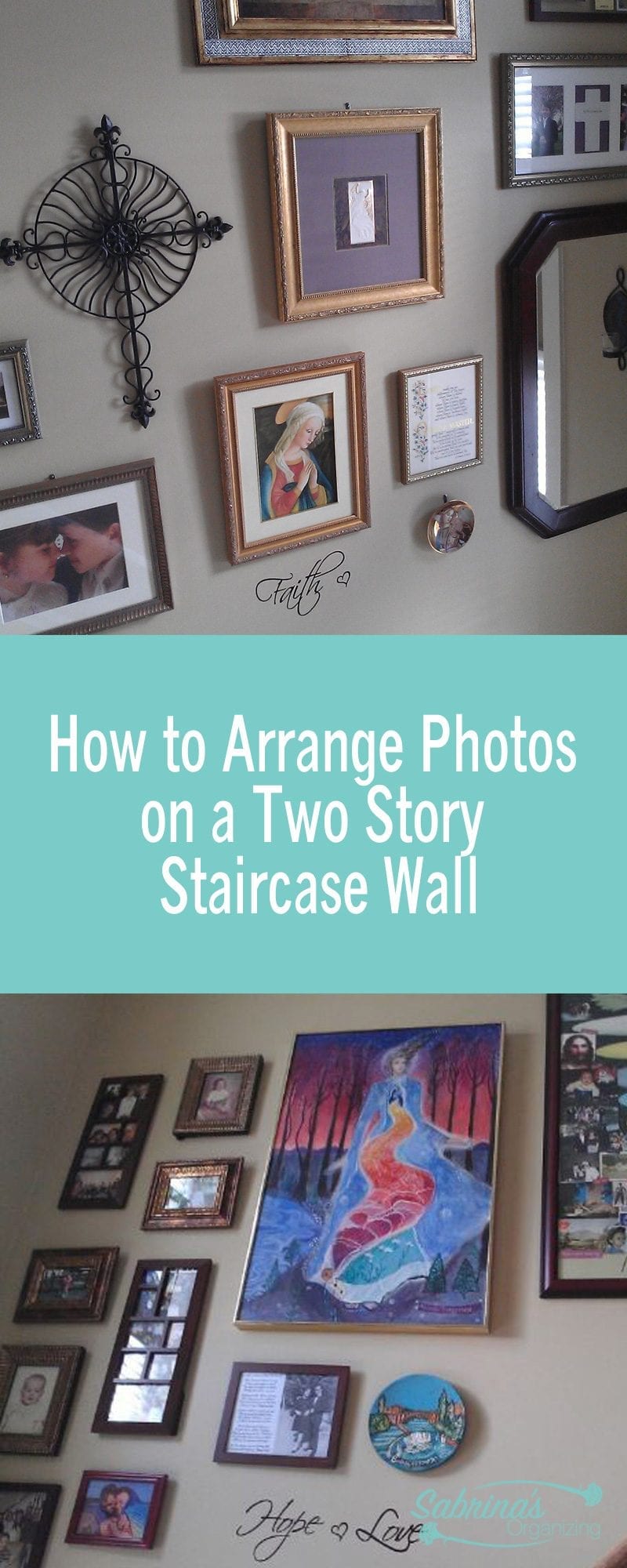 How to Arrange Photos on a Two Story Staircase Wall