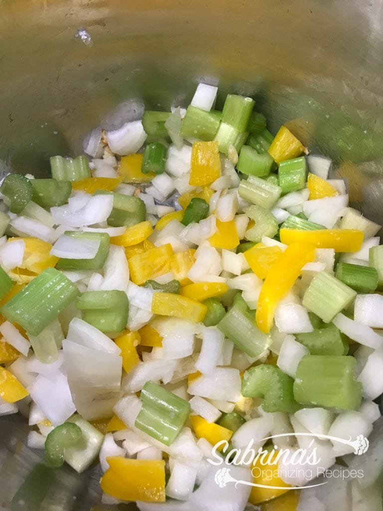 celery onions and peppers in an instant pot