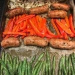 KETO Sausage Peppers Onions and String Beans Sheet Pan Recipe