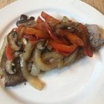 KETO Style Rib Eye Recipe with Red Peppers, Onions, and Mushroom