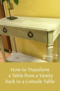 How to Transform a Table from a Vanity back to a Console Table