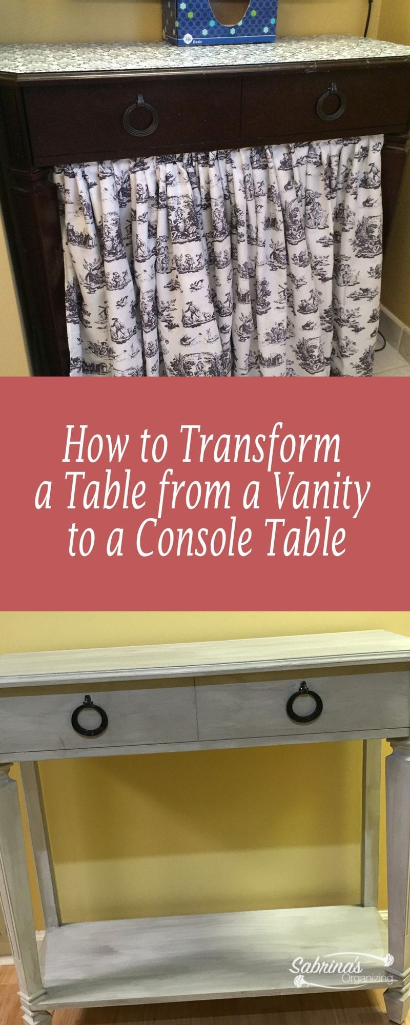 How to Transform a Table from a Vanity back to a Console Table