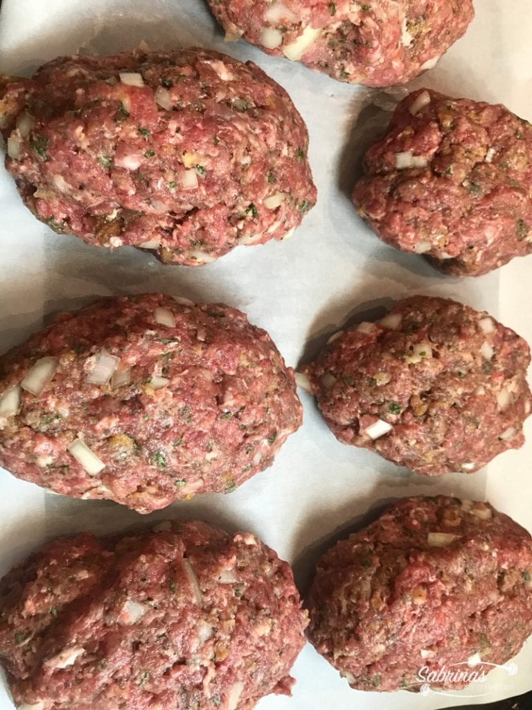 Add the mini meatloaf to parchment paper