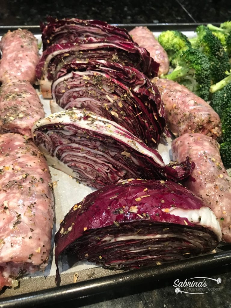 KETO Italian Sausage Broccoli and Radicchio Sheet Pan Recipe