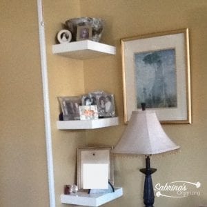 corner shelves for displaying memorabilia