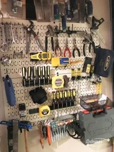 metal pegboard for tools