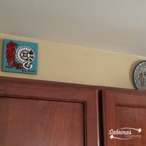 plates over the cabinets