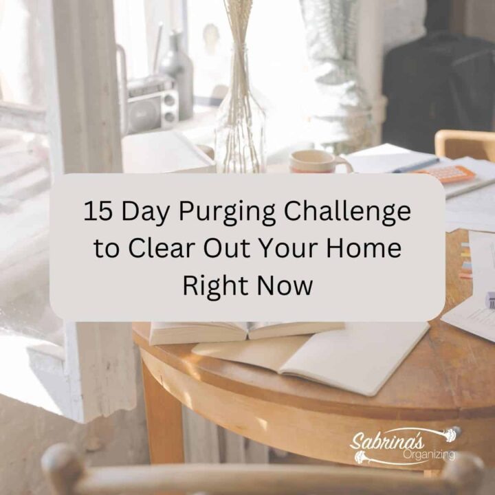 15 Day Purging Challenge to Clear Out Your Home Right Now - square image to share