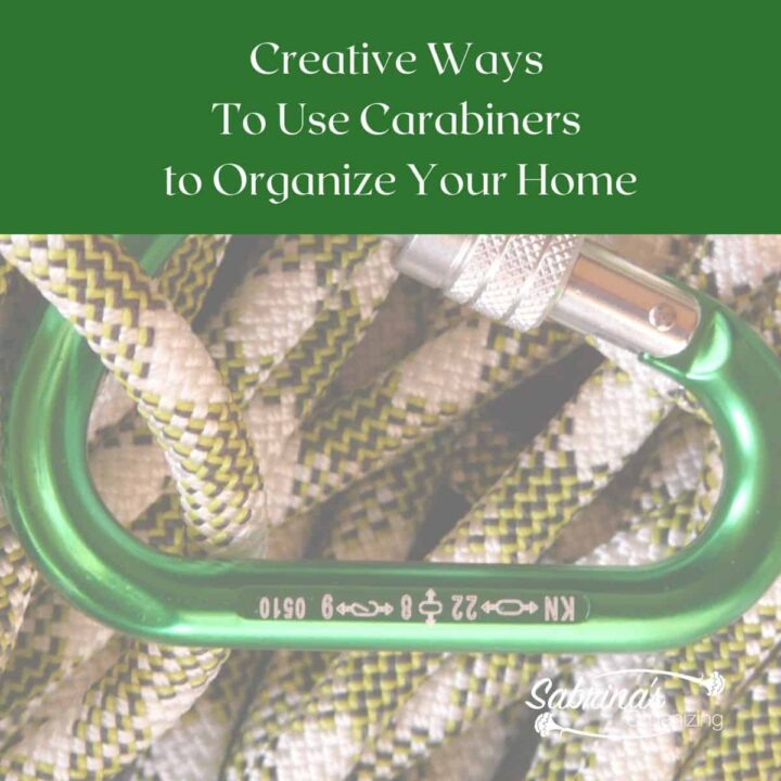 Creative Ways to Use Carabiners to Organize Your Home - square image #carabinerhacks