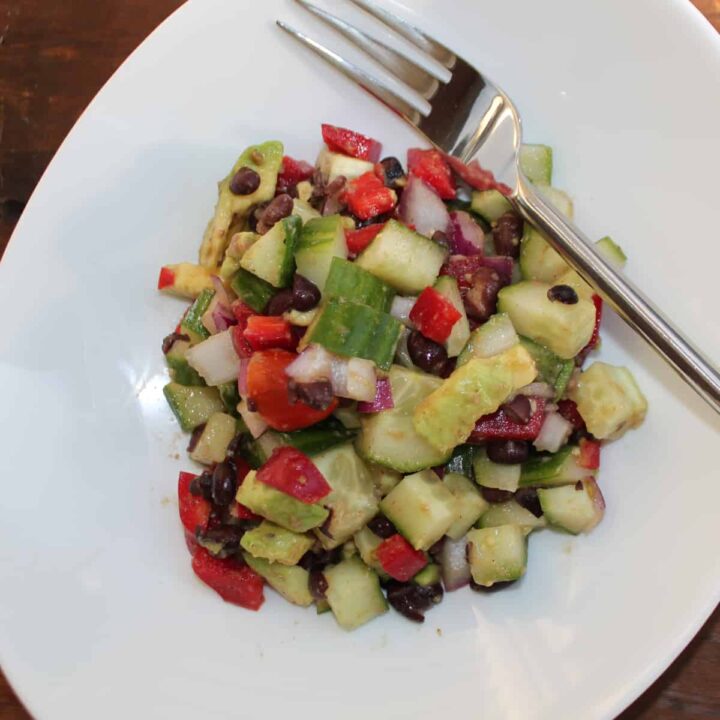Cucumber Tomato Black Bean Salad Recipe square image