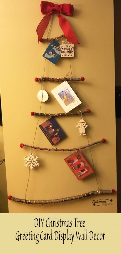 DIY Christmas Tree Greeting Card Display Wall Decor