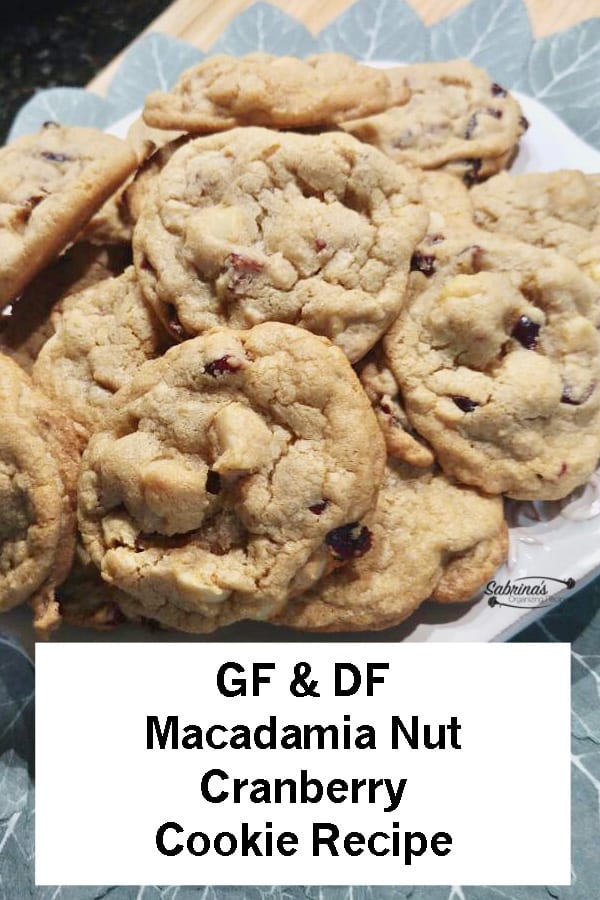 GF DF Macadamia Nut Cranberry Cookie Recipe