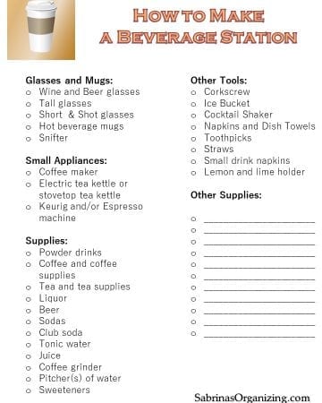 How to make a beverage station checklist updated
