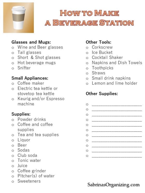 How to make a beverage station checklist updated