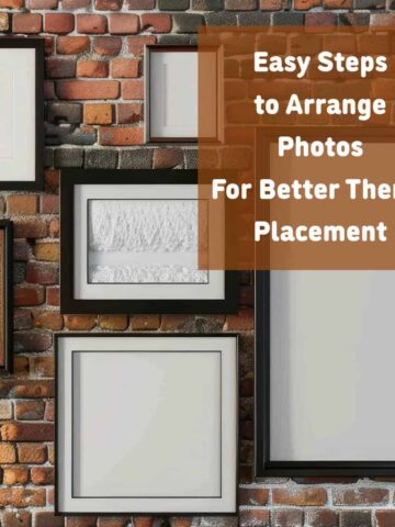 Square image that has the title at the top center and a photo colleage wall with blank white inside the frames on a brick wall.