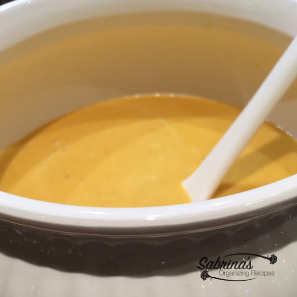 Butternut squash soup recipe in a serving bowl