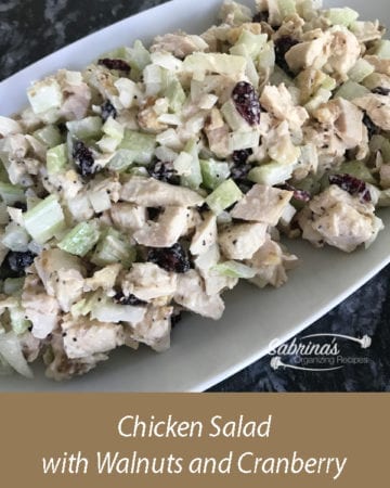 Chicken salad with walnuts and cranberry recipe title image
