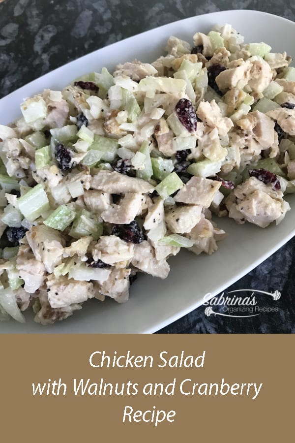 Chicken salad with walnuts and cranberry recipe title image