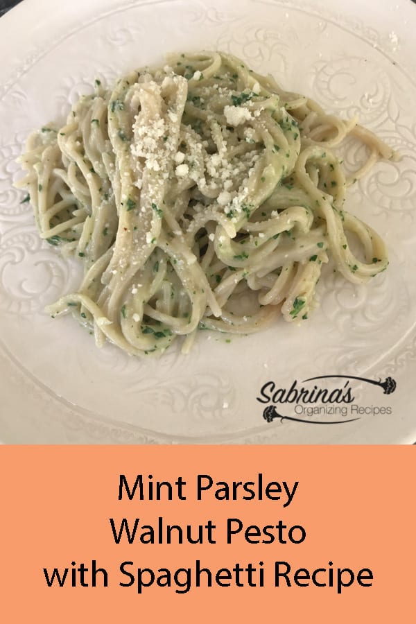 Mint Parsley Walnut Pesto with Spaghetti Recipe