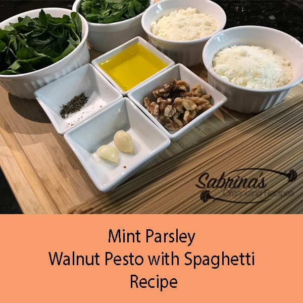 Mint Parsley Walnut Pesto with Spaghetti Recipe ingredients