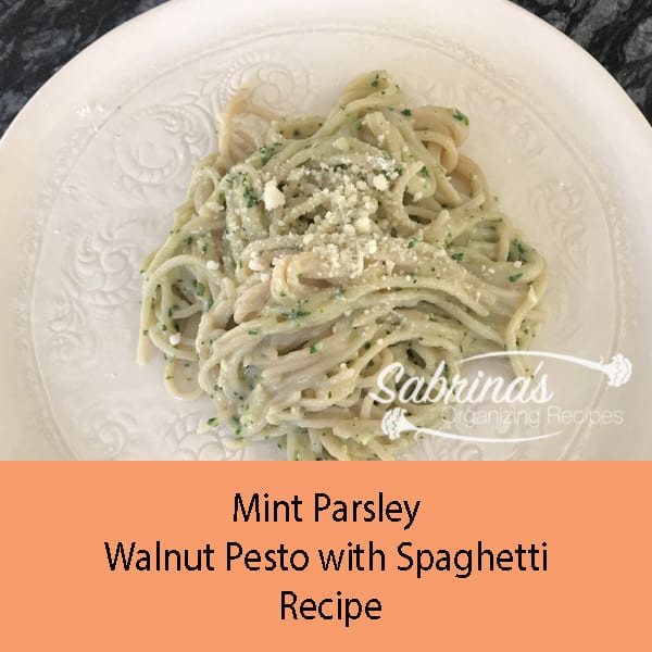 Mint Parsley Walnut Pesto with Spaghetti Recipe