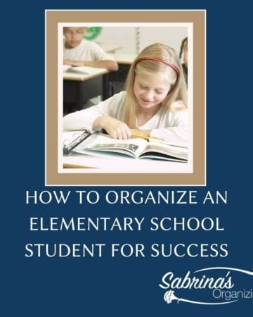 how to organize an elementary school student